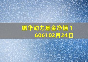 鹏华动力基金净值 1606102月24日